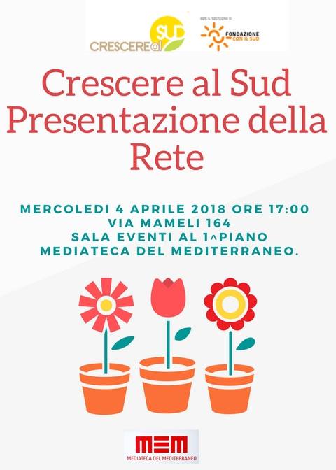 LocandinaRiparte il progetto Crescere al Sud. A Cagliari un incontro per presentare la rete